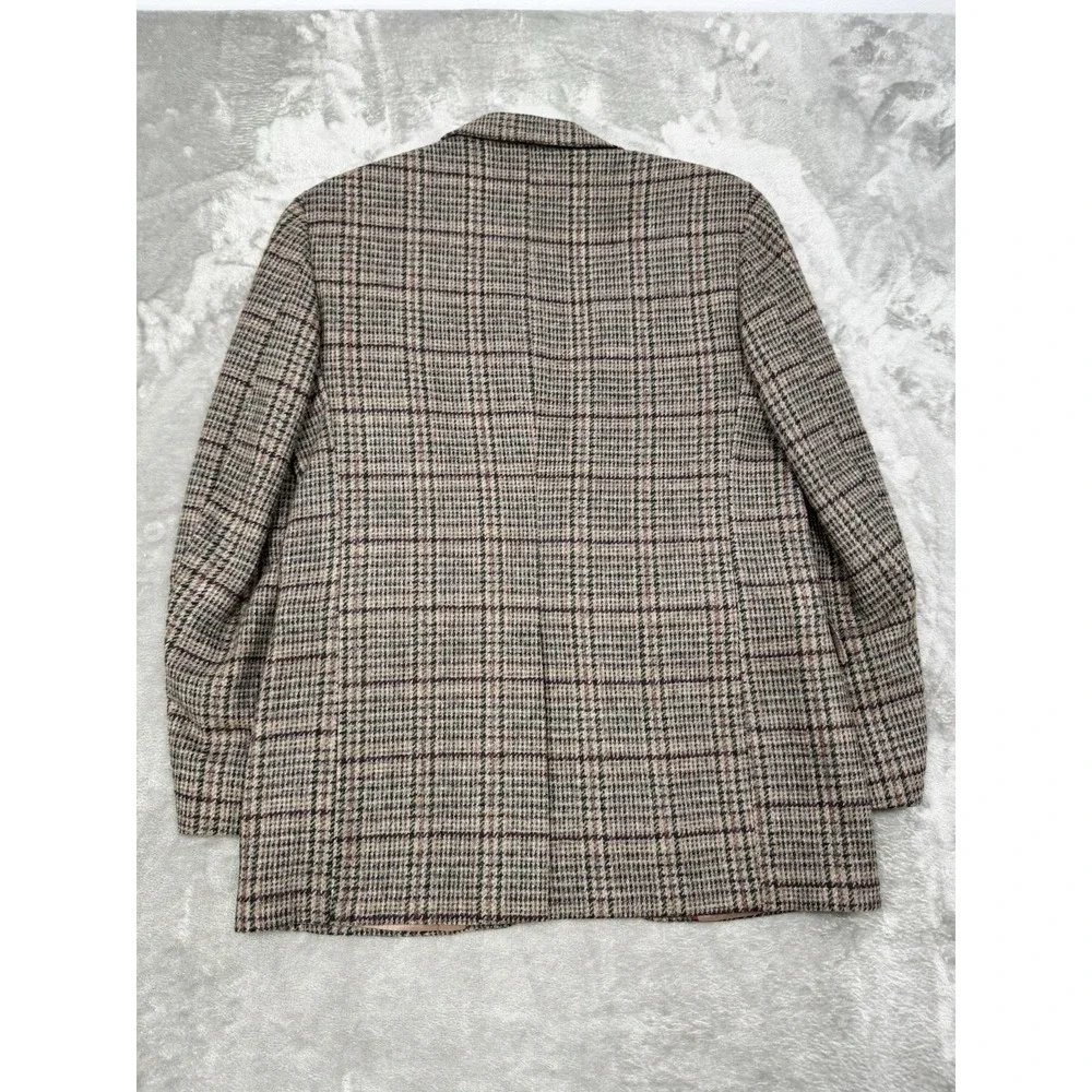 Vintage David Hunter Levi Strauss Blazer Jacket Mens 42R Plaid Tweed Western 70s